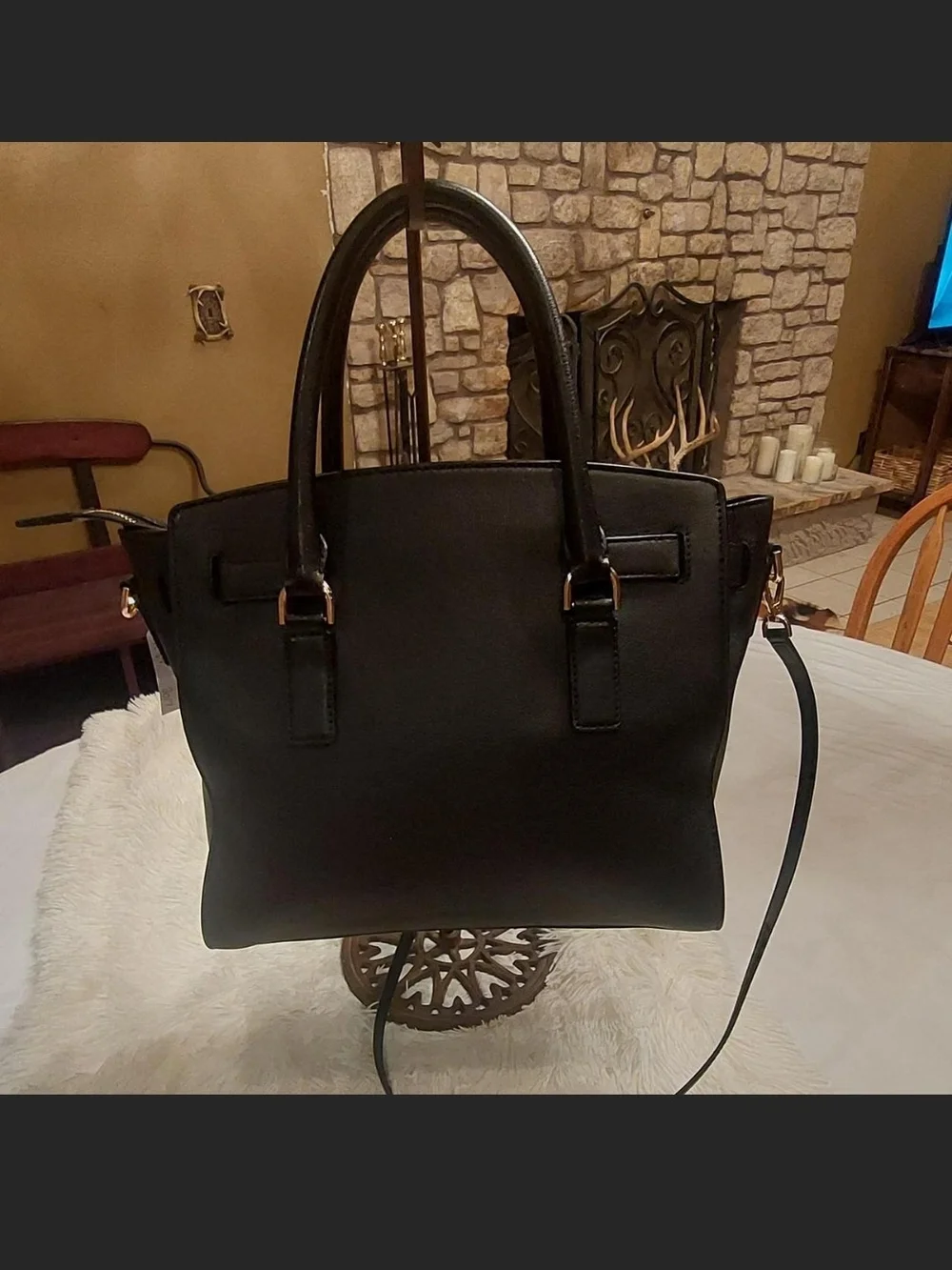 Michael Kors Black Hamilton Leather Satchel 2017